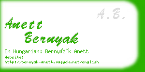 anett bernyak business card